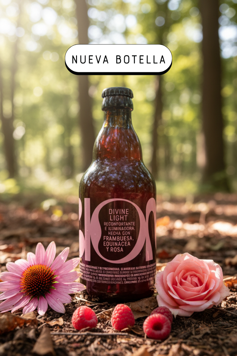 Nueva Botella - Divine Light: Rosa, Frambuesa, Equinácea, Rosa 330ml